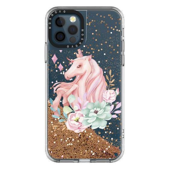 Elegant Flowers Unicorn Glitter Phone Case - iPhone 12 Pro Max Case