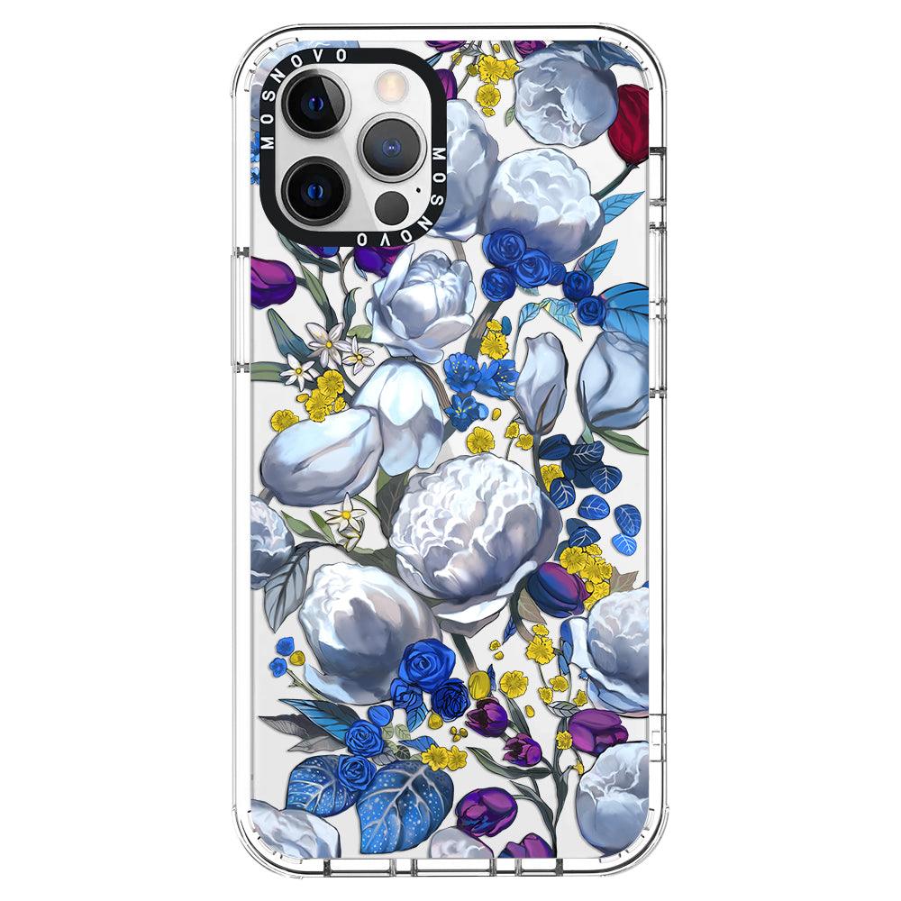 Purple Blue Floral Phone Case - iPhone 12 Pro Max Case