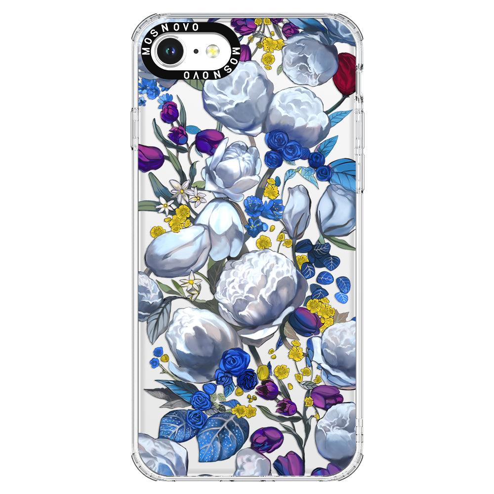 Purple Blue Floral Phone Case - iPhone SE 2020 Case