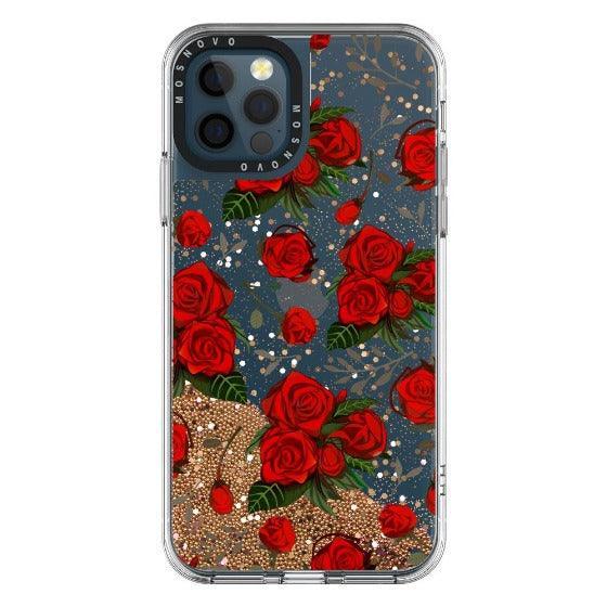 Simply Red Roses Glitter Phone Case - iPhone 12 Pro Max Case