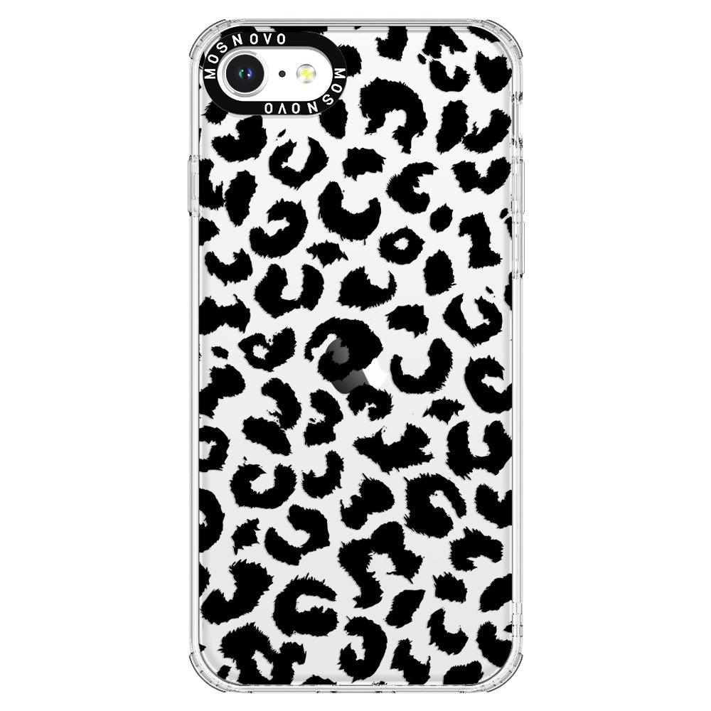 Black Leopard Print Phone Case - iPhone SE 2020 Case