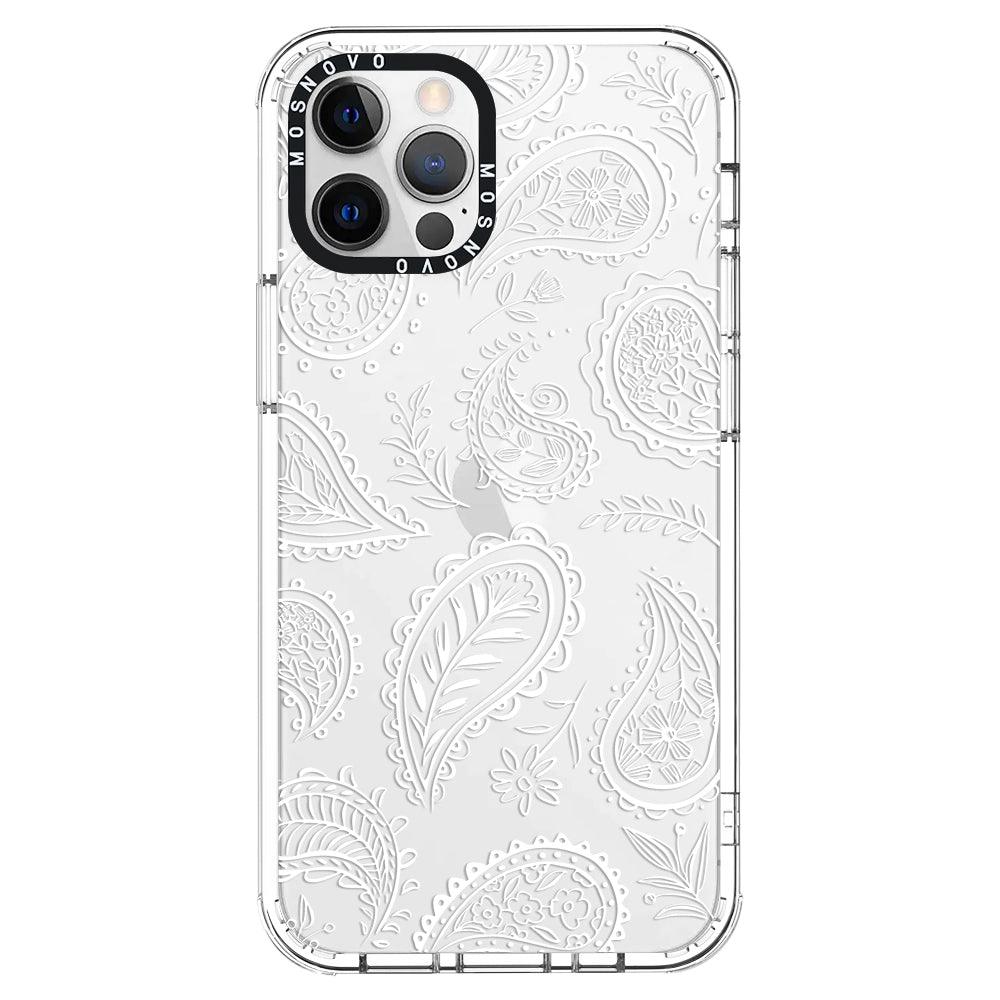 White Paisley Phone Case - iPhone 12 Pro Max Case