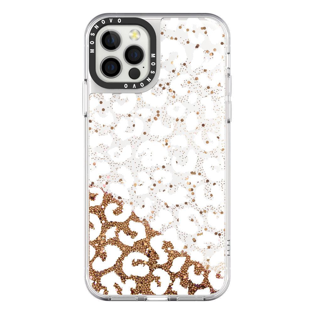 White Leopard Glitter Phone Case - iPhone 12 Pro Max Case