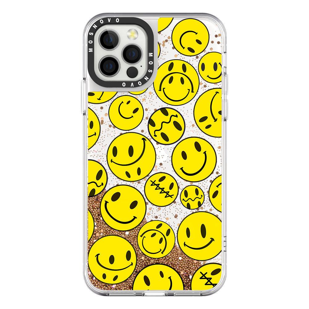 Smiley Face Glitter Phone Case - iPhone 12 Pro Max Case