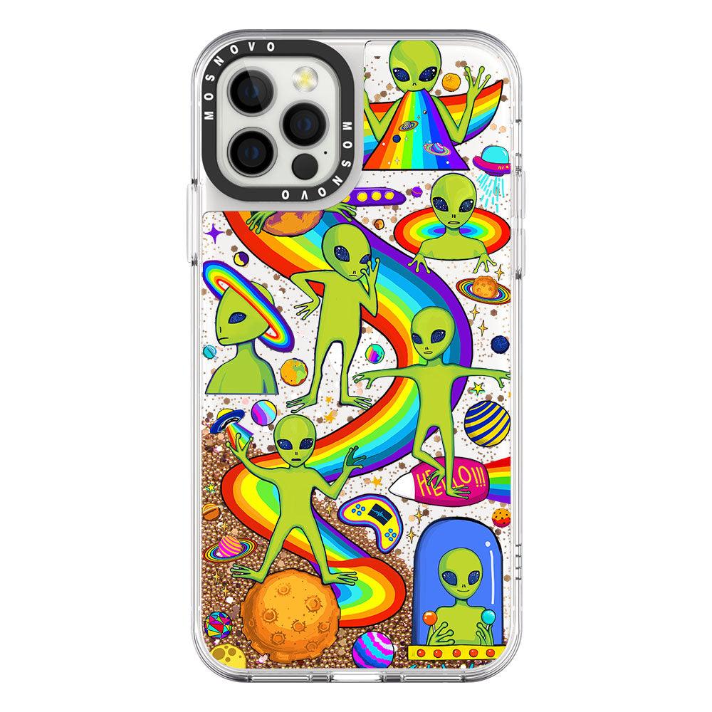 Funny Alien Glitter Phone Case - iPhone 12 Pro Max Case