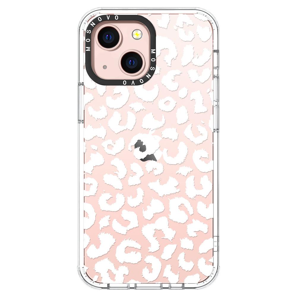 White Leopard Print Phone Case - iPhone 13 Case