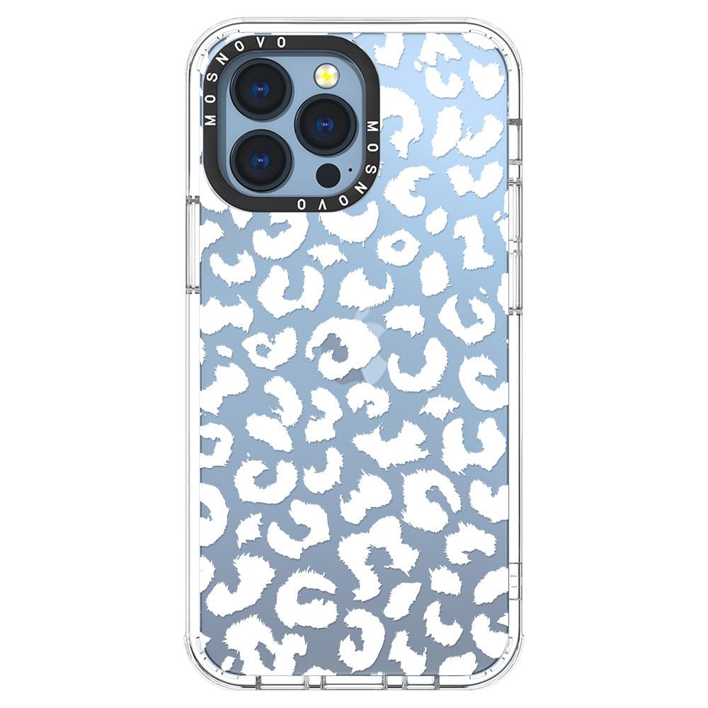 White Leopard Print Phone Case - iPhone 13 Pro Case