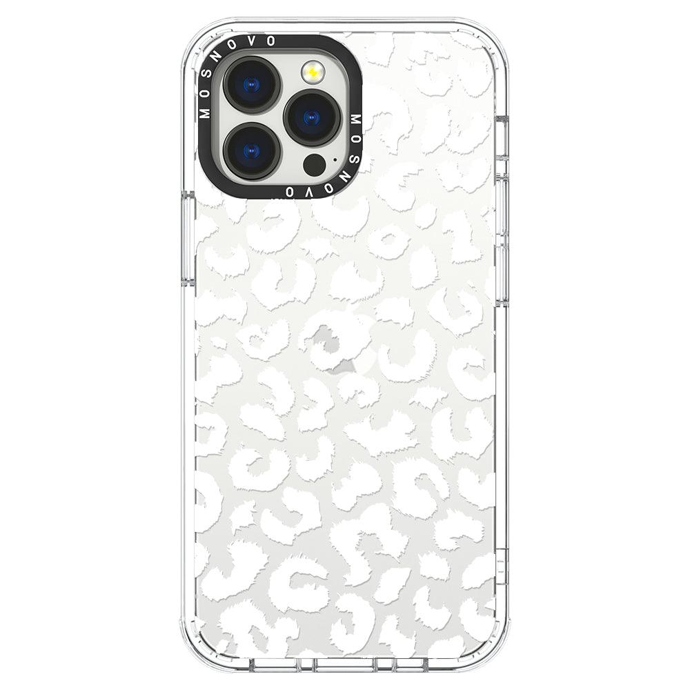 White Leopard Print Phone Case - iPhone 13 Pro Max Case