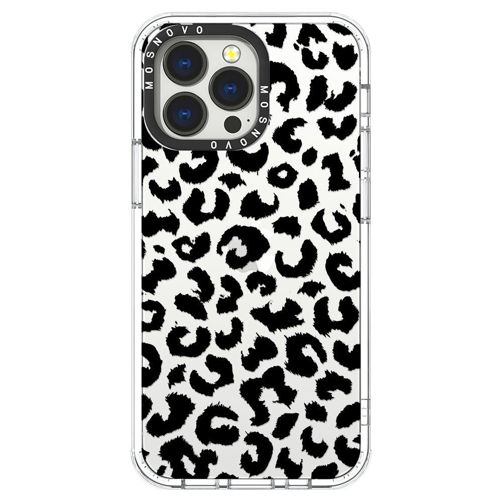 Black Leopard Print Phone Case - iPhone 13 Pro Case