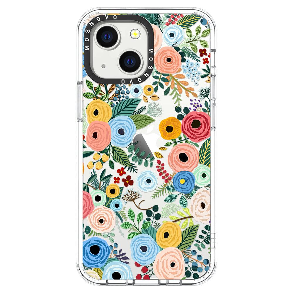 Pastel Floral Garden Phone Case - iPhone 13 Mini Case