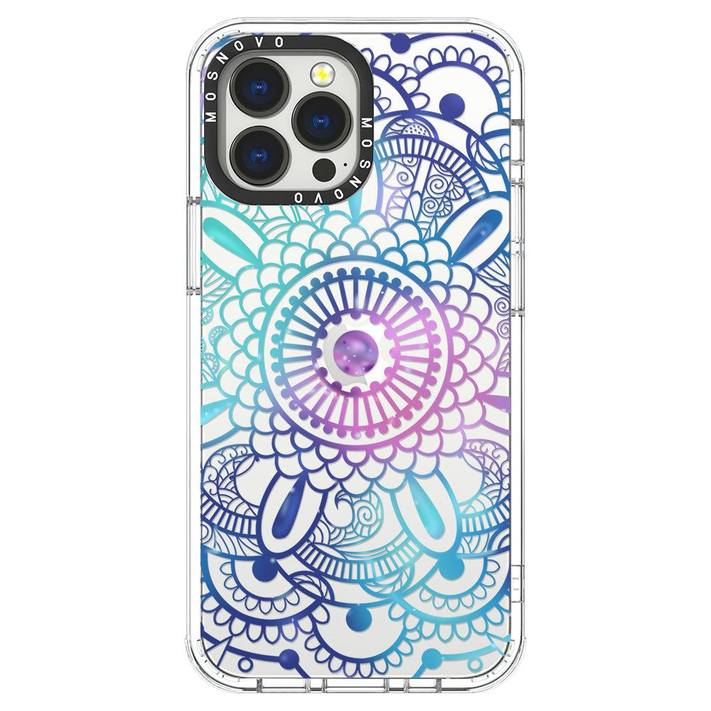 Violet Blue Mandala Phone Case - iPhone 13 Pro Max Case