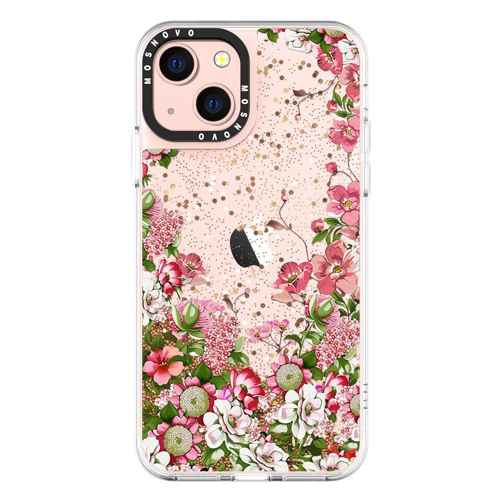 Floral Garden Glitter Phone Case - iPhone 13 Case