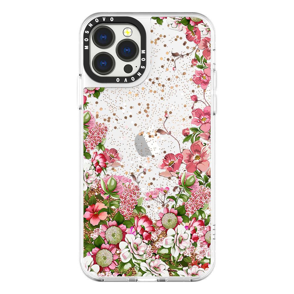 Floral Garden Glitter Phone Case - iPhone 13 Pro Max Case