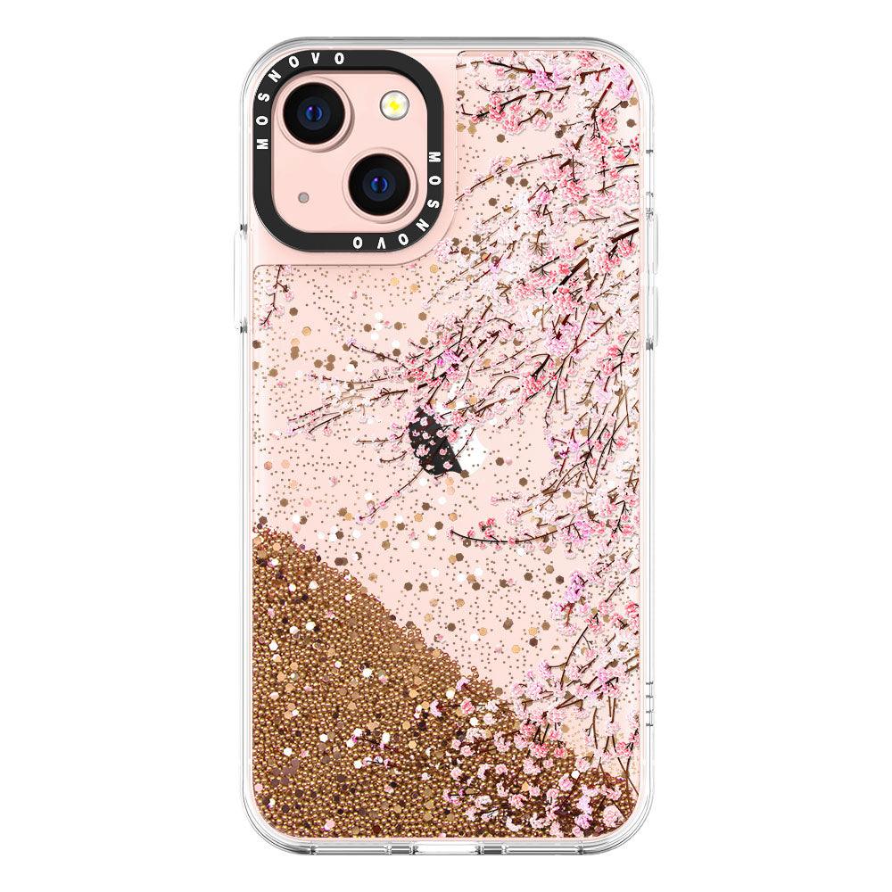 Cherry Blossoms Glitter Phone Case - iPhone 13 Case