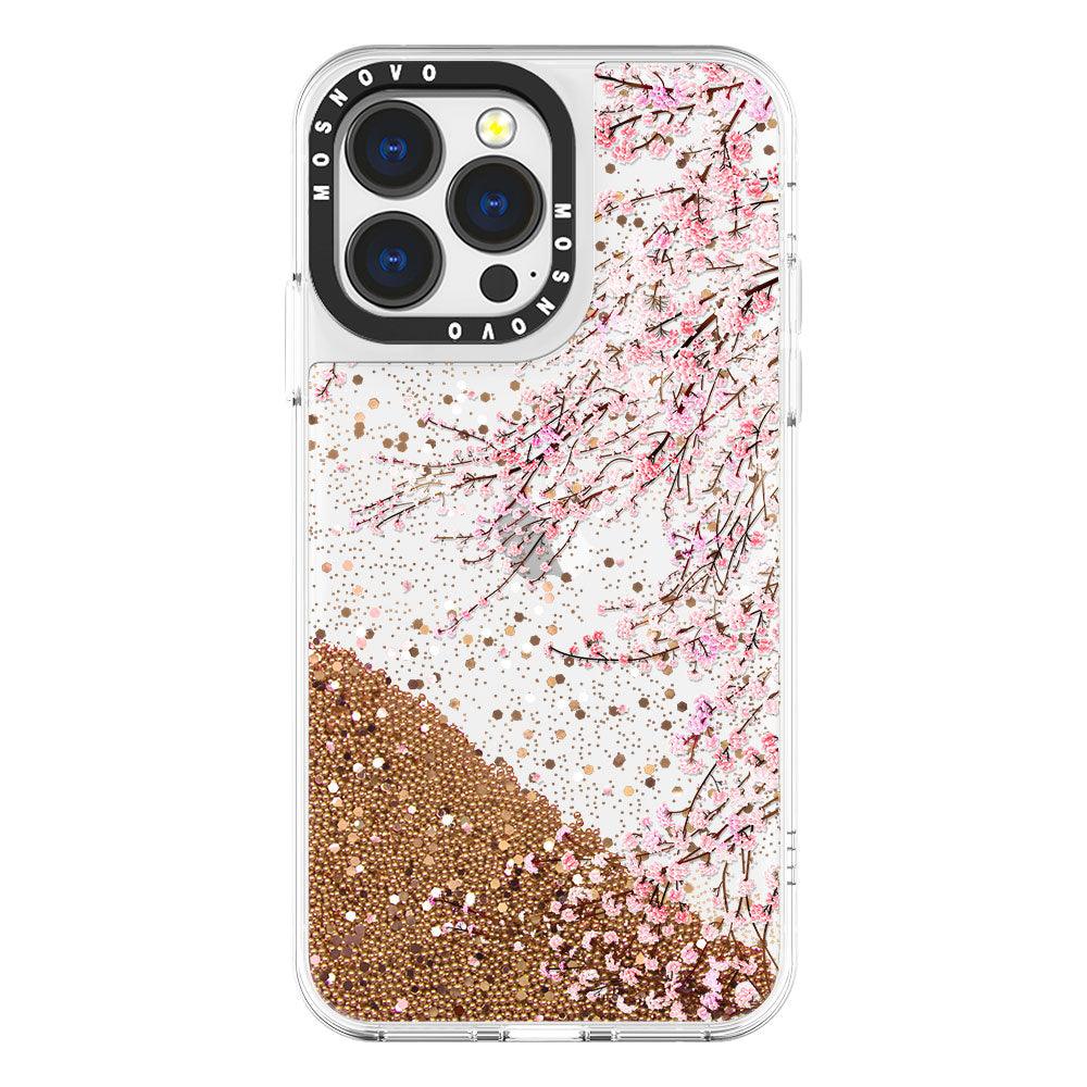 Cherry Blossoms Glitter Phone Case - iPhone 13 Pro Case