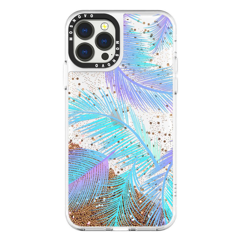 Tropical Palm Leaf Glitter Phone Case - iPhone 13 Pro Max Case