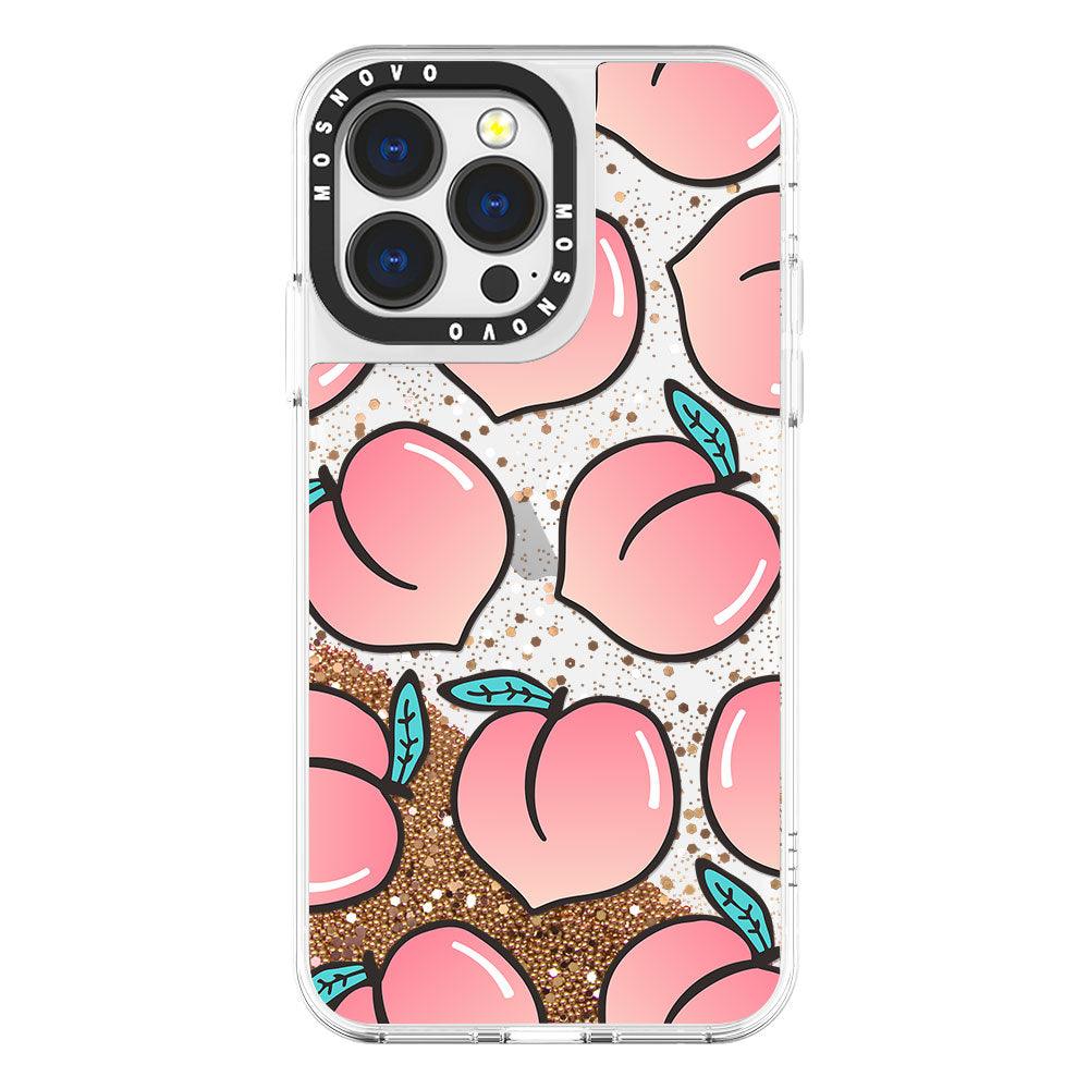 Cute Peach Glitter Phone Case - iPhone 13 Pro Case