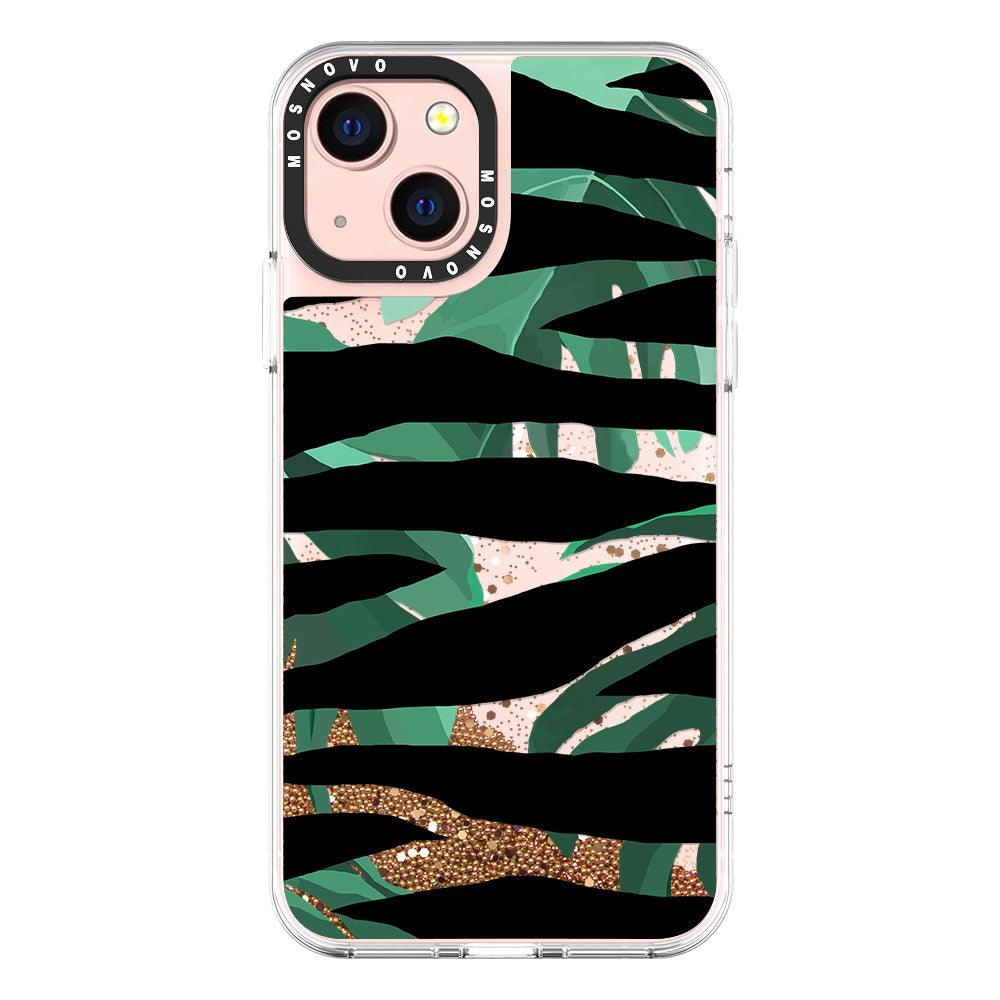 Zebra Stripes Glitter Phone Case - iPhone 13 Case