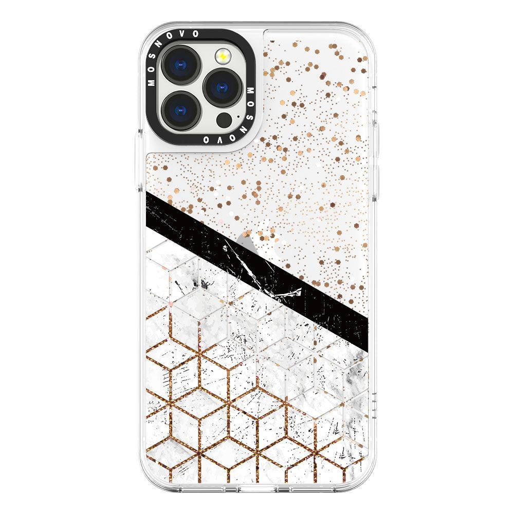 Marble Black Glitter Phone Case - iPhone 13 Pro Max Case