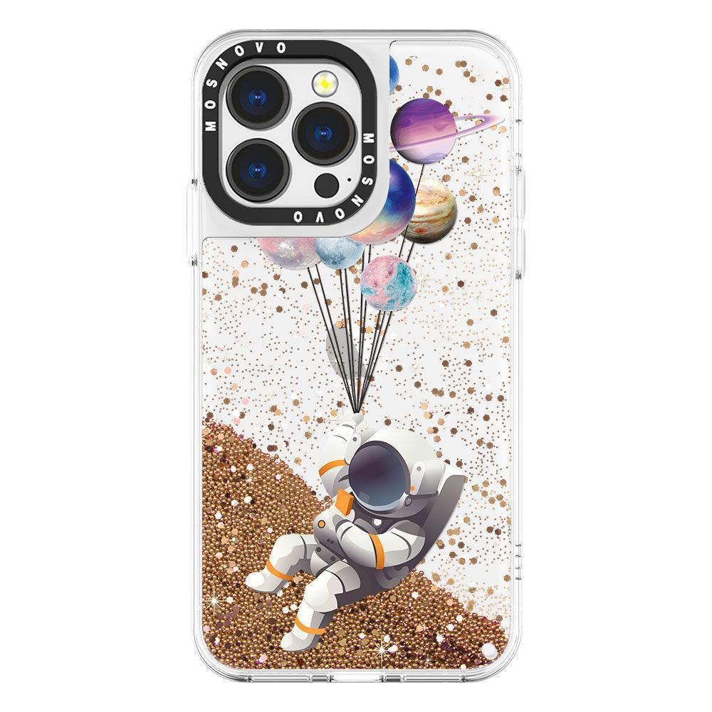 Astronaut Planet Glitter Phone Case - iPhone 13 Pro Case