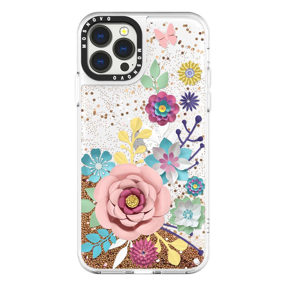 Roses Blossom Floral Flower Glitter Phone Case - iPhone 13 Pro Max Case