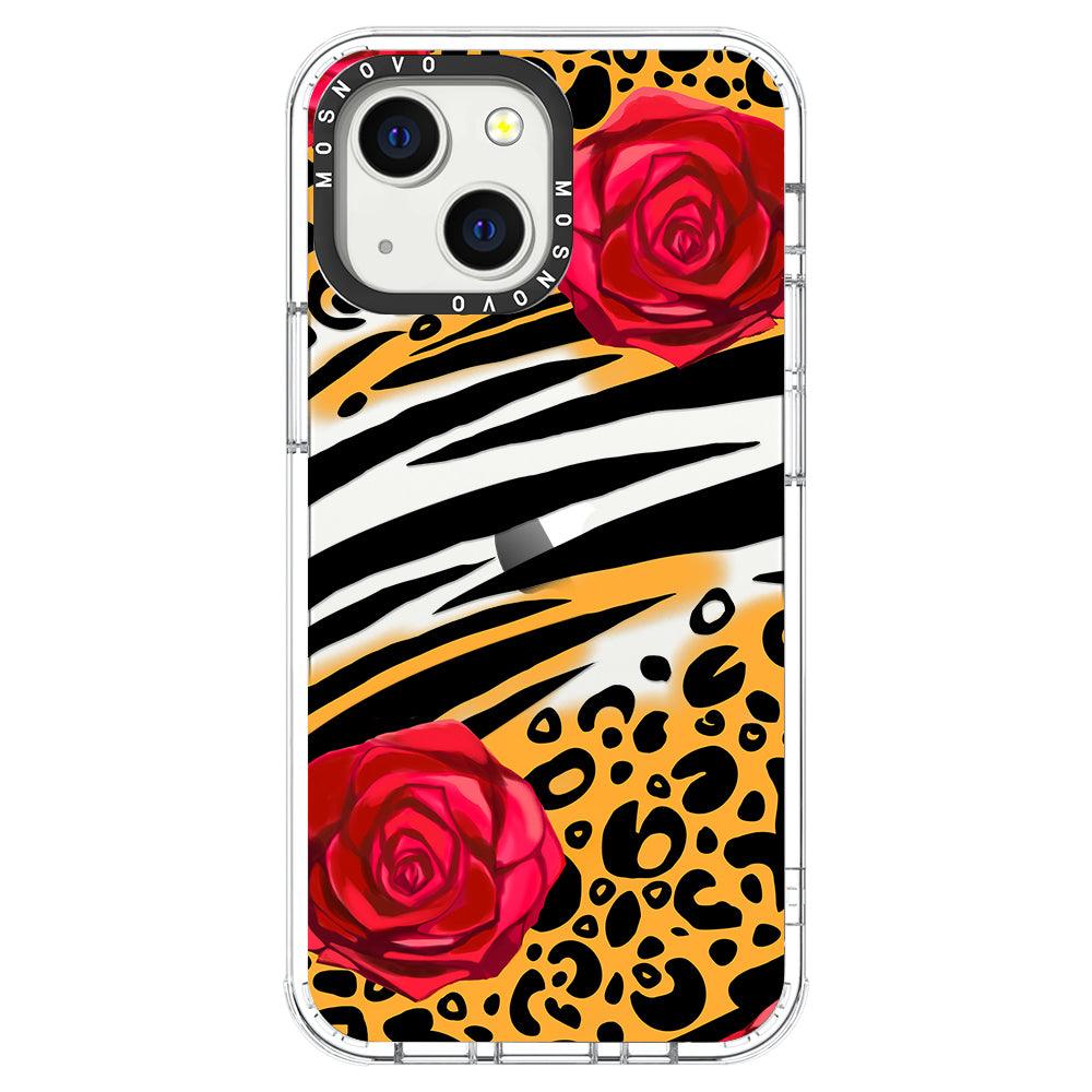 Wild Floral Leopard Phone Case - iPhone 13 Mini Case