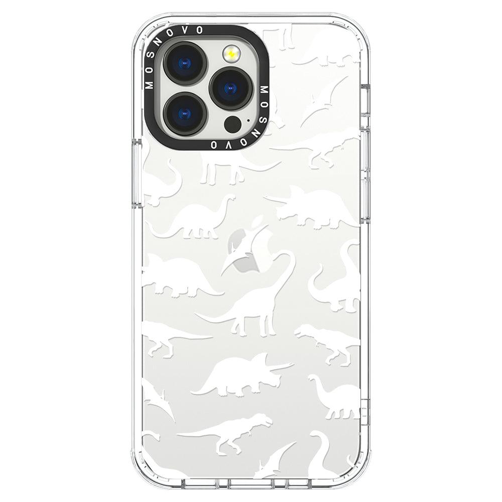 White Dinosaur Phone Case - iPhone 13 Pro Max Case