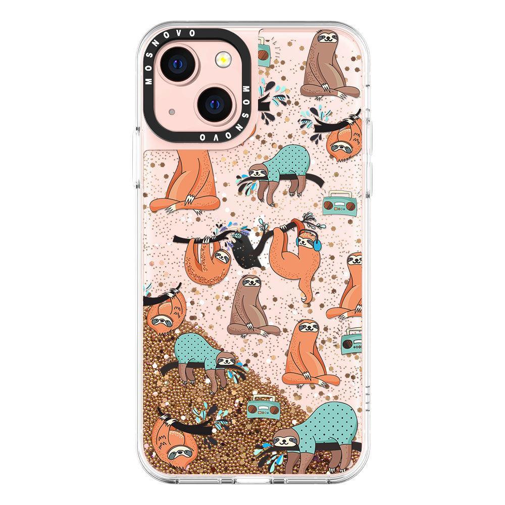 Musical Sloth Glitter Phone Case - iPhone 13 Case