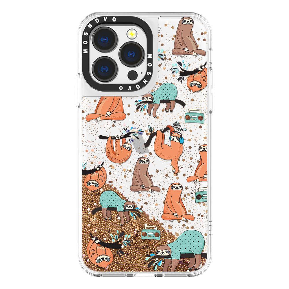 Musical Sloth Glitter Phone Case - iPhone 13 Pro Case