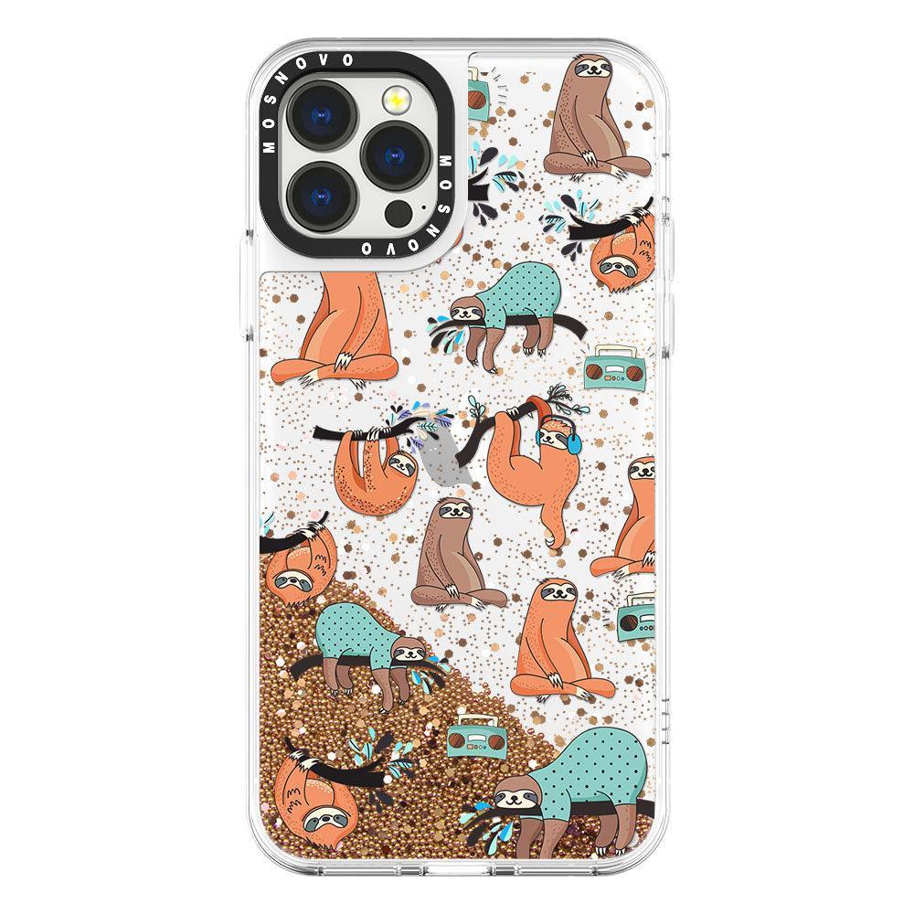 Musical Sloth Glitter Phone Case - iPhone 13 Pro Max Case