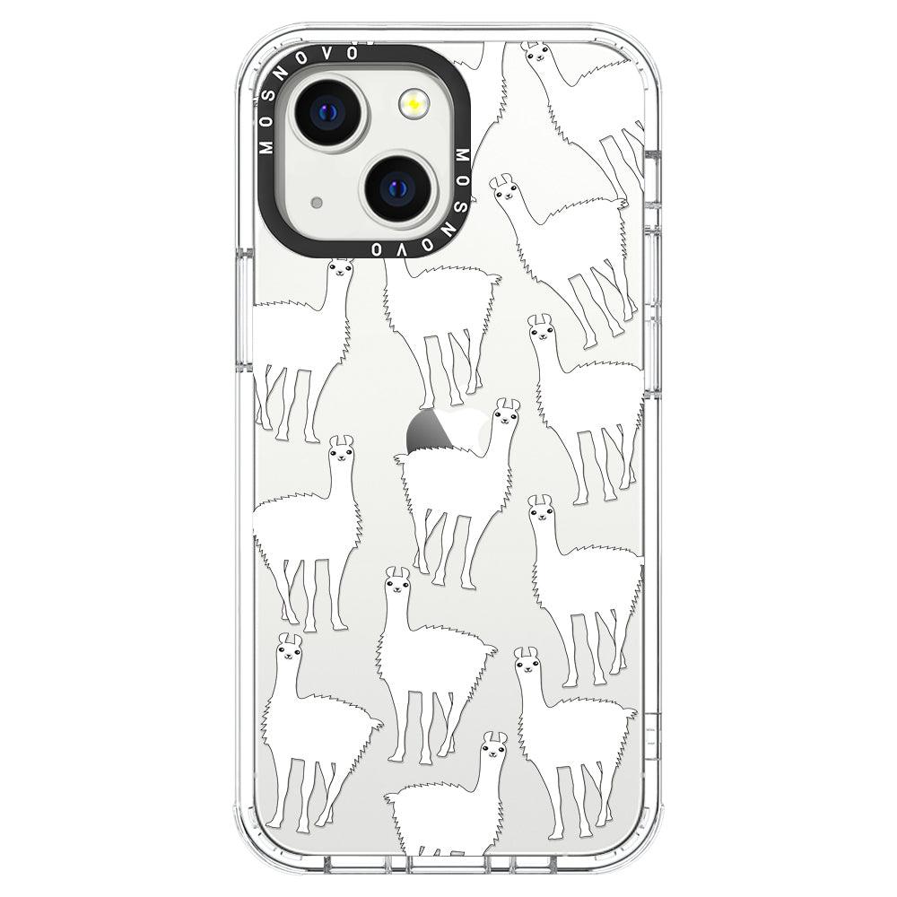 White Llama Phone Case - iPhone 13 Mini Case