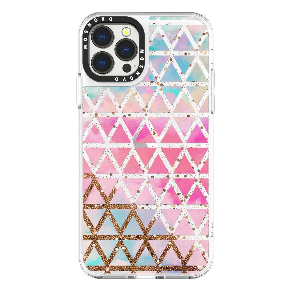 Gradient Triangles Glitter Phone Case - iPhone 13 Pro Max Case