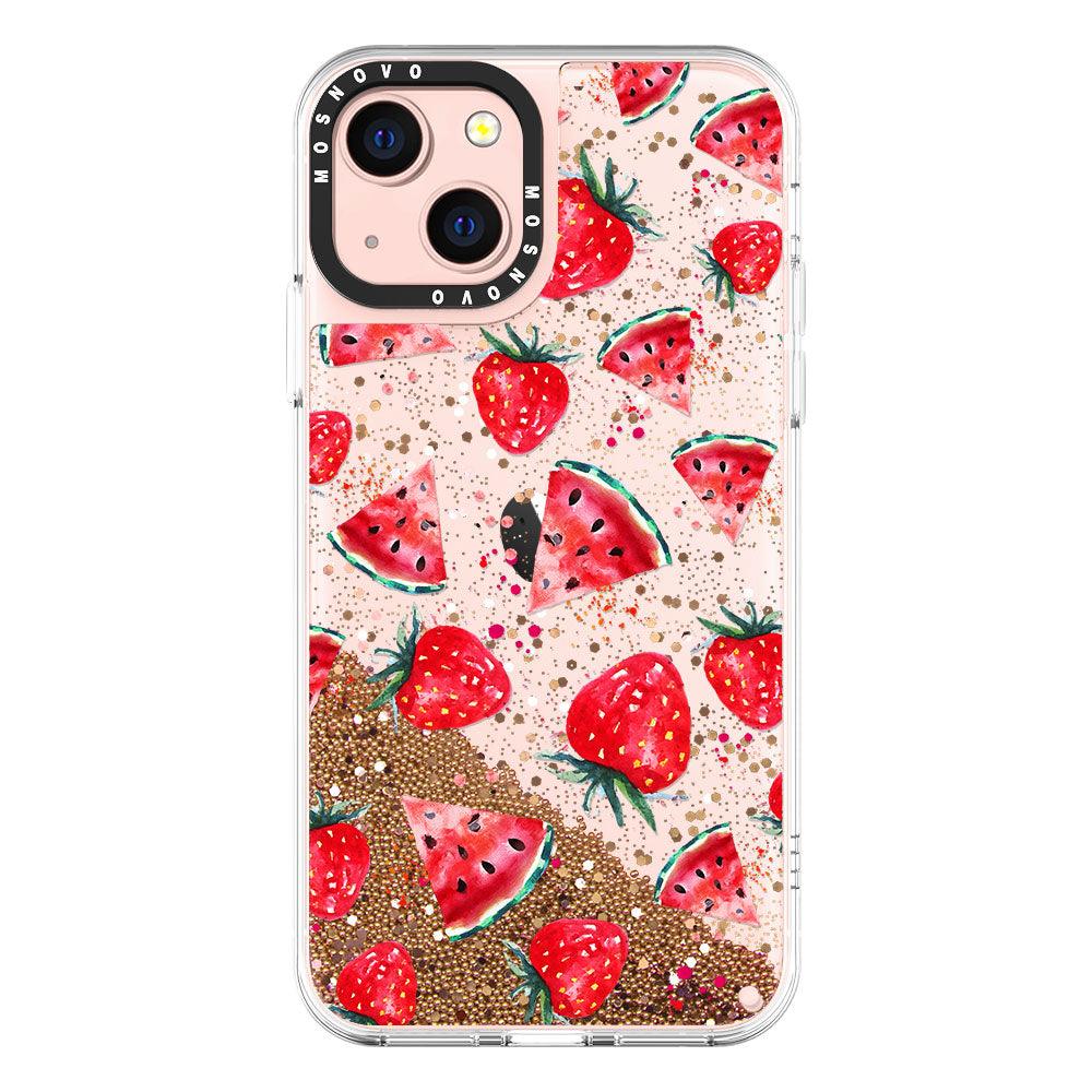 Watermelon and Strawberry Glitter Phone Case - iPhone 13 Case