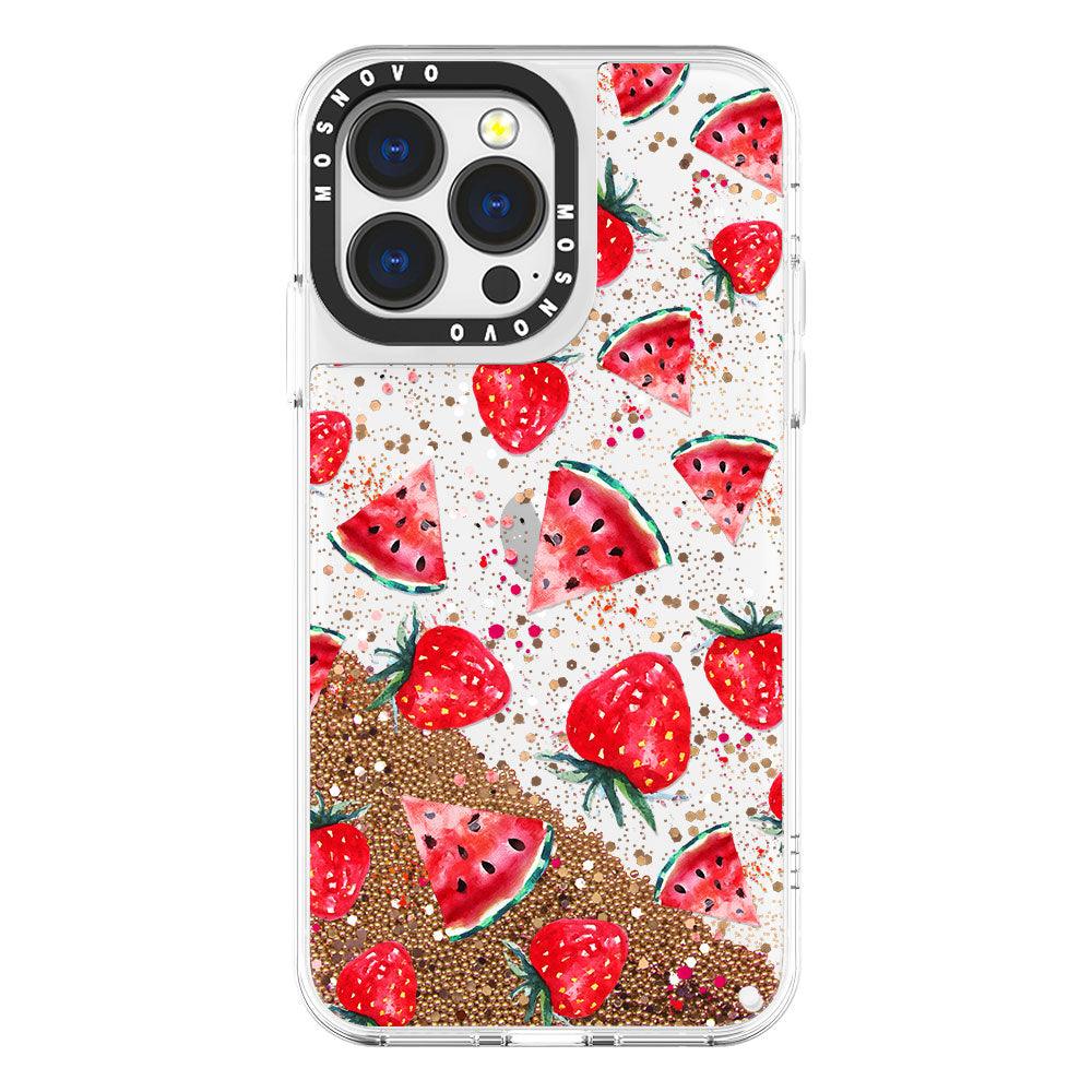 Watermelon and Strawberry Glitter Phone Case - iPhone 13 Pro Case