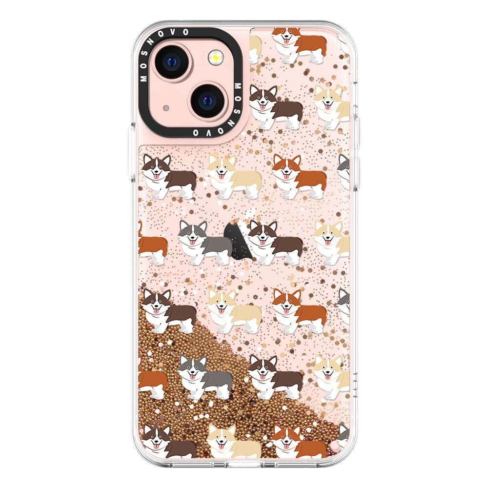 Cute Corgi Glitter Phone Case - iPhone 13 Case