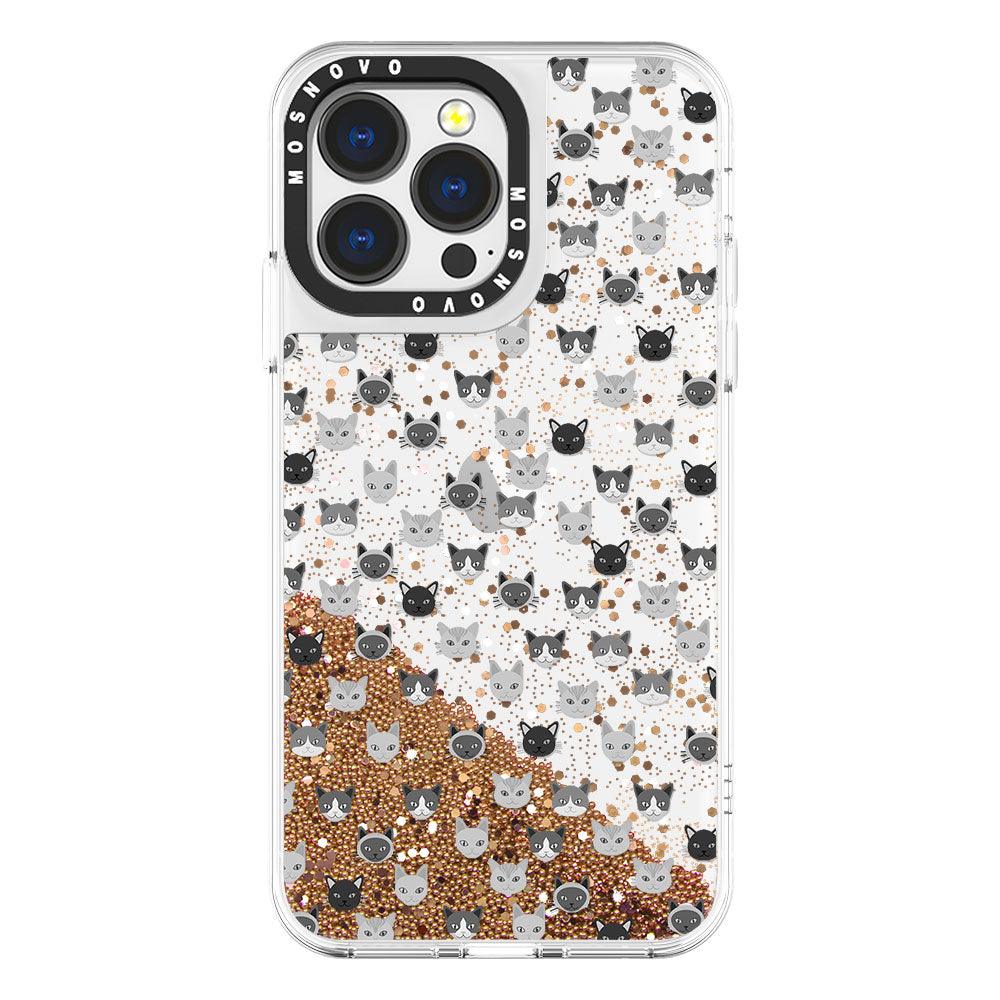 Cats Head Glitter Phone Case - iPhone 13 Pro Case