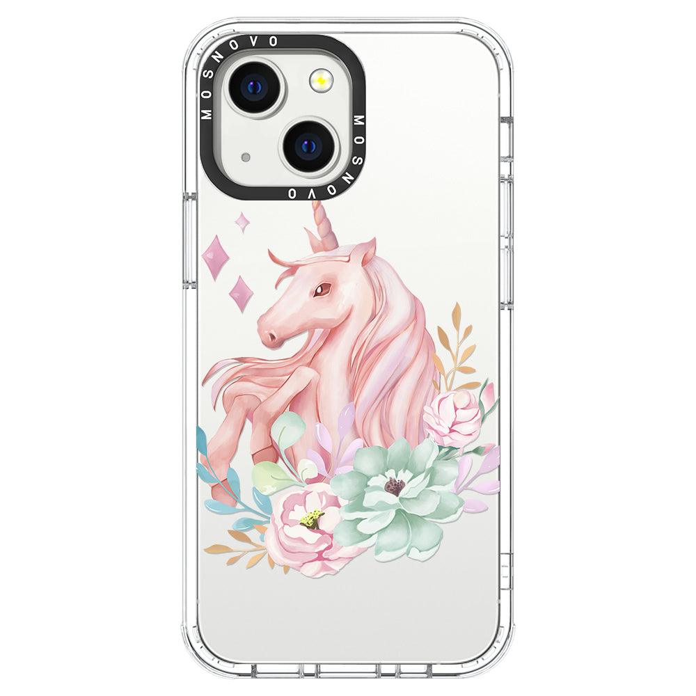 Pastel Flower Unicorn Phone Case - iPhone 13 Mini Case