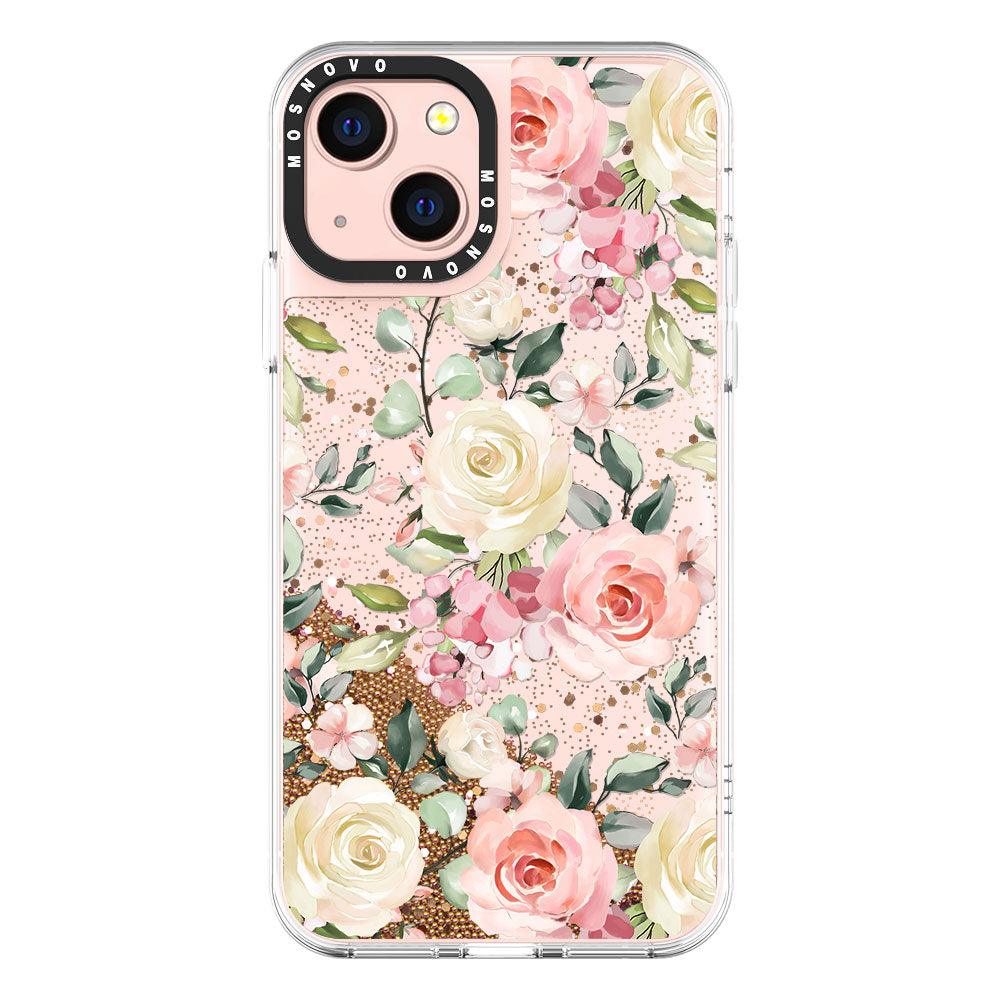 Watercolor Flower Floral Glitter Phone Case - iPhone 13 Case