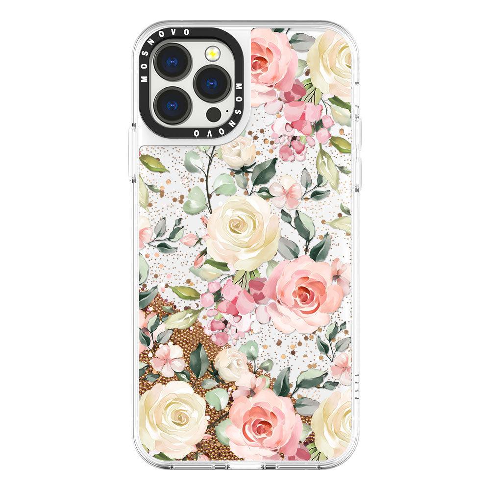 Watercolor Flower Floral Glitter Phone Case - iPhone 13 Pro Max Case