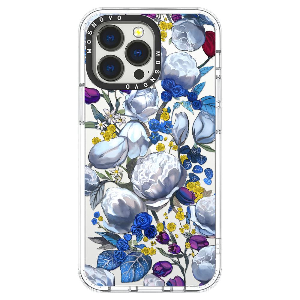 Purple Blue Floral Phone Case - iPhone 13 Pro Case