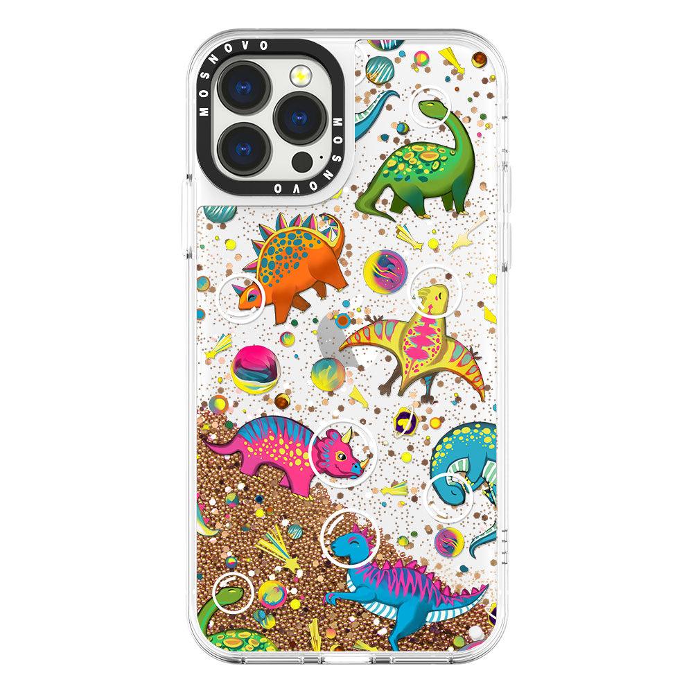 Space Dinosaur Glitter Phone Case - iPhone 13 Pro Max Case