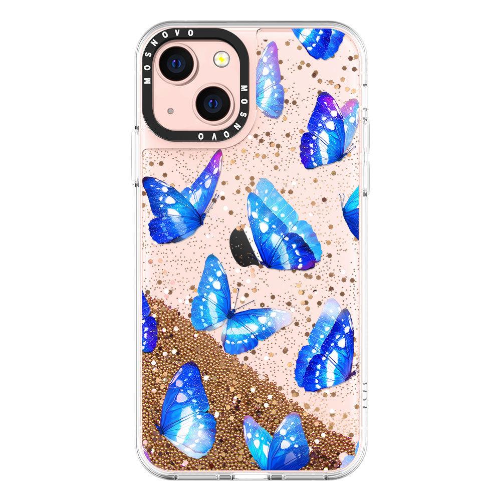 Stunning Blue Butterflies Glitter Phone Case - iPhone 13 Case