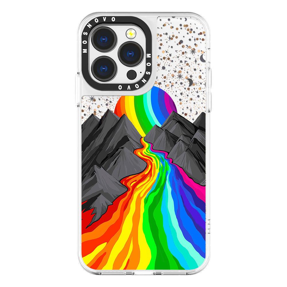 Rainbow Landscape Glitter Phone Case - iPhone 13 Pro Case