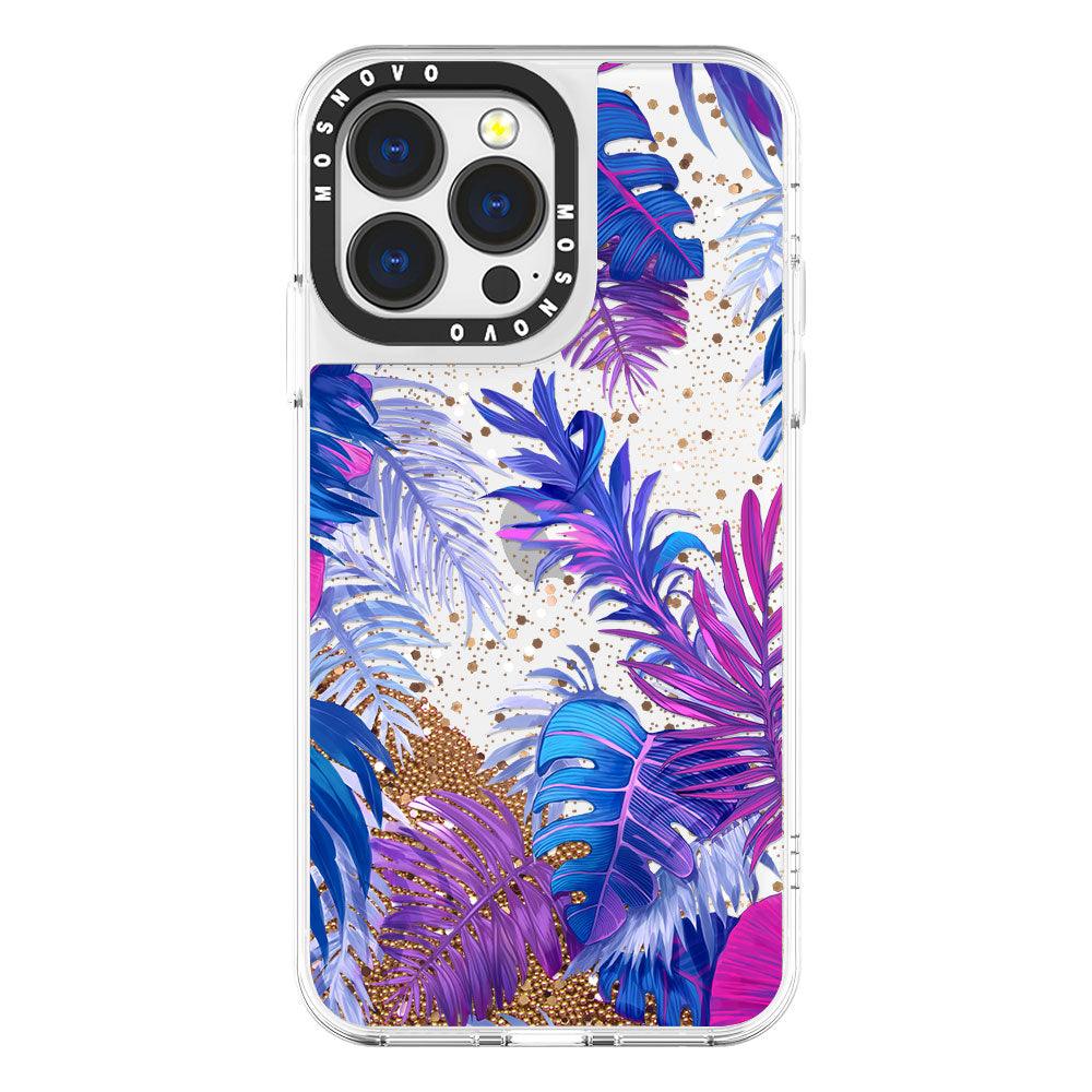 Fancy Palm Leaves Glitter Phone Case - iPhone 13 Pro Case