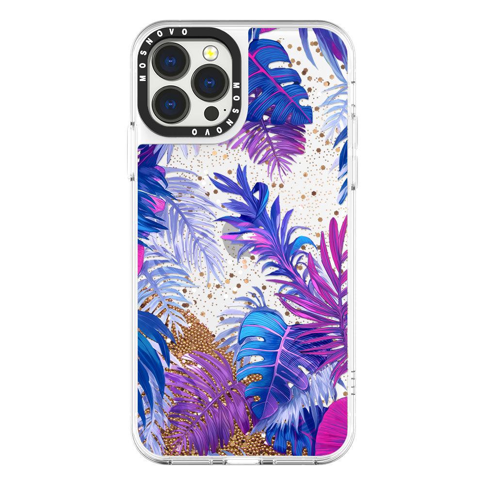 Fancy Palm Leaves Glitter Phone Case - iPhone 13 Pro Max Case