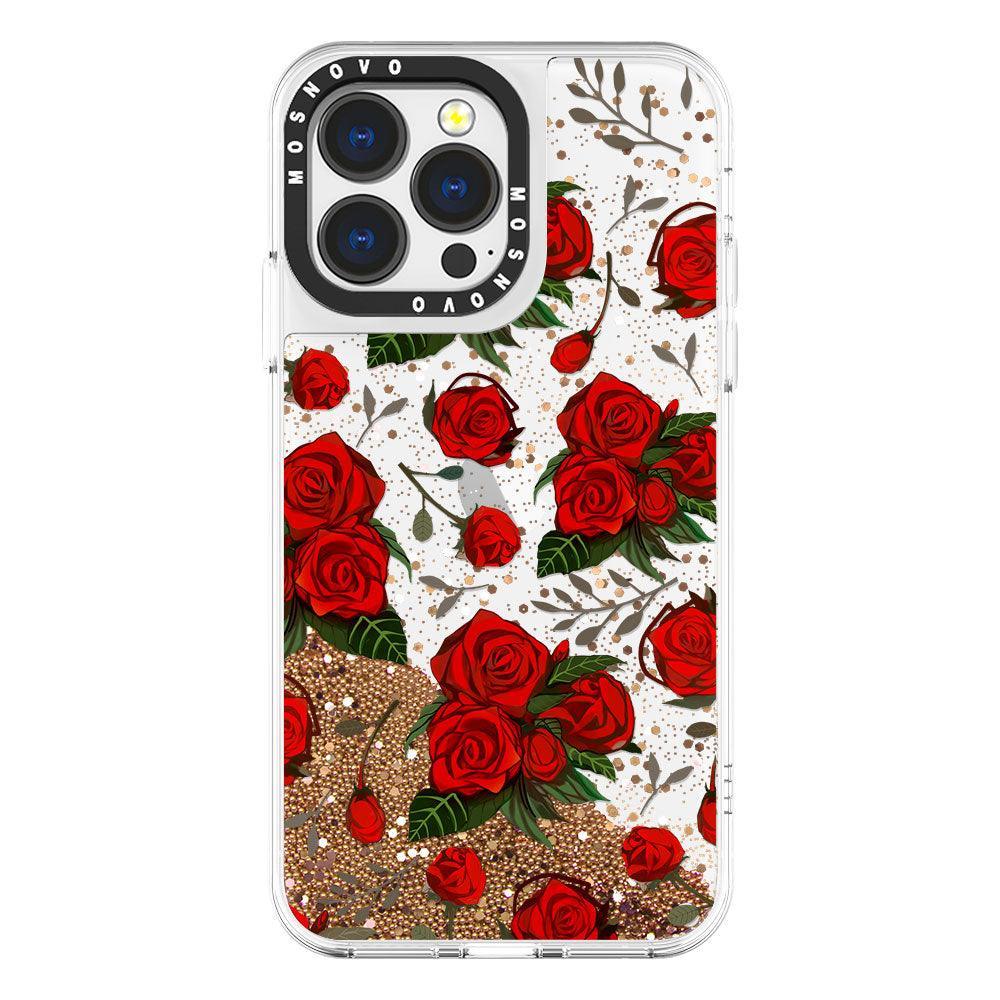 Simply Red Roses Glitter Phone Case - iPhone 13 Pro Case