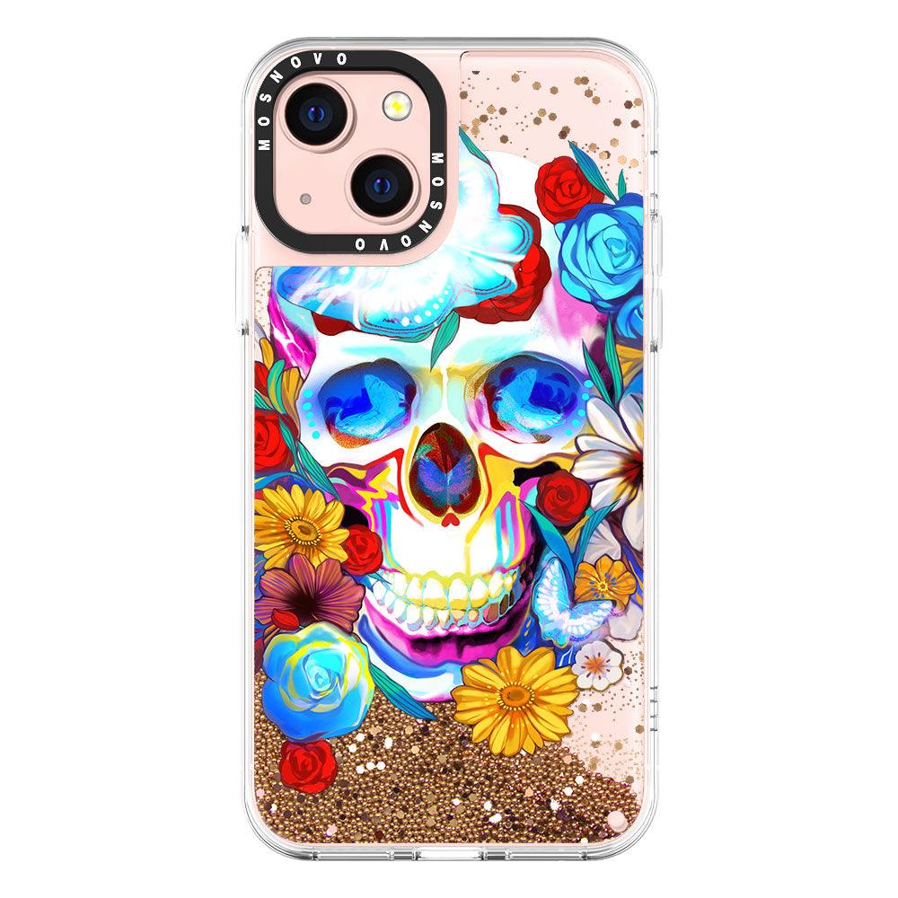 Neon Skull Glitter Phone Case - iPhone 13 Case