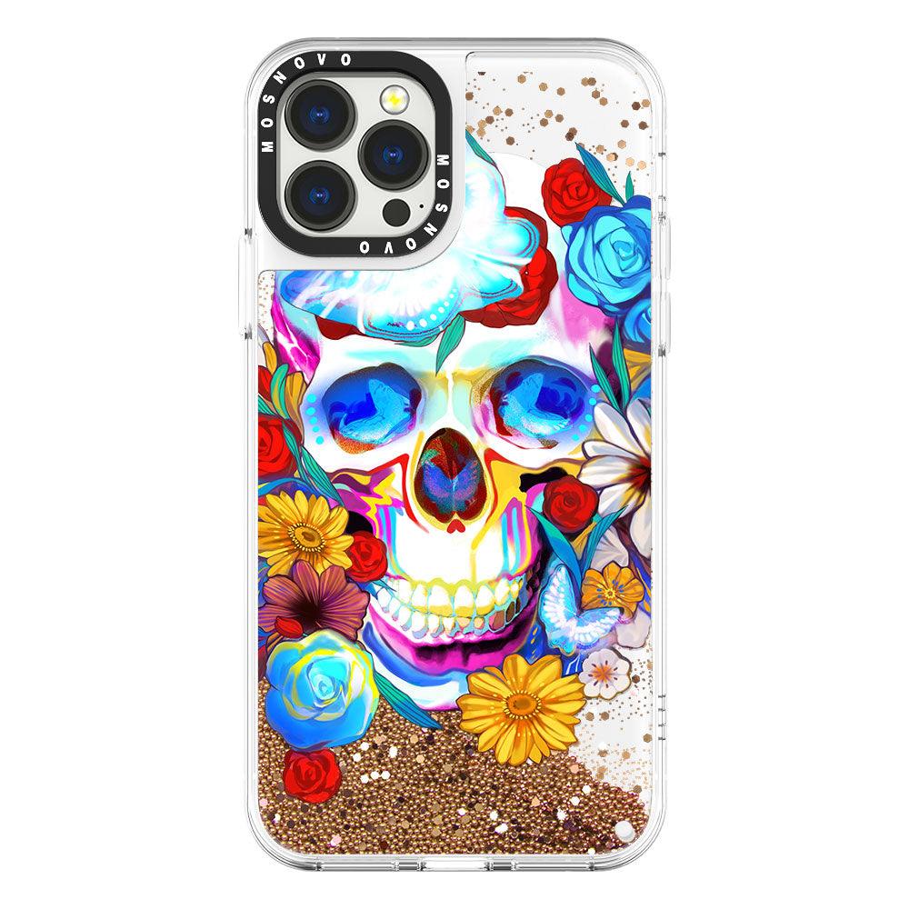 Neon Skull Glitter Phone Case - iPhone 13 Pro Max Case