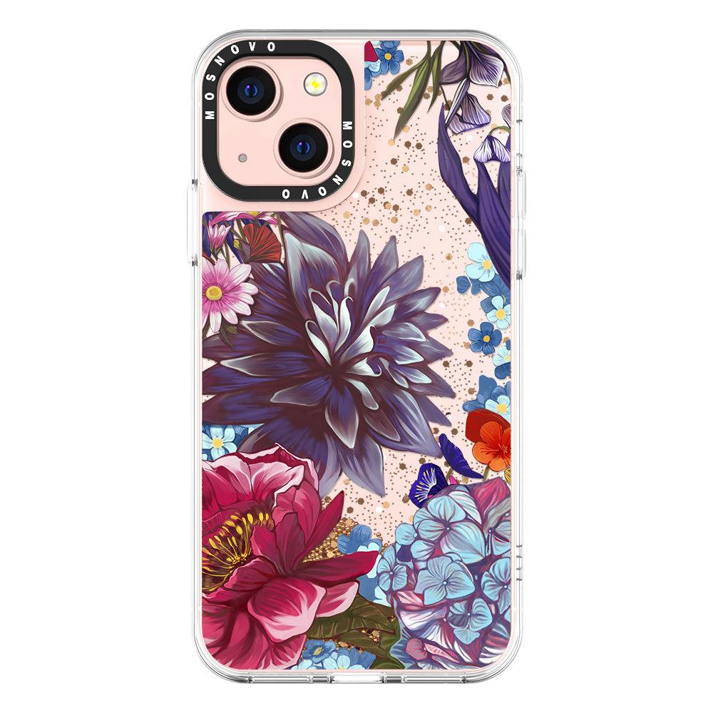 Blue Lilacs Glitter Phone Case - iPhone 13 Case