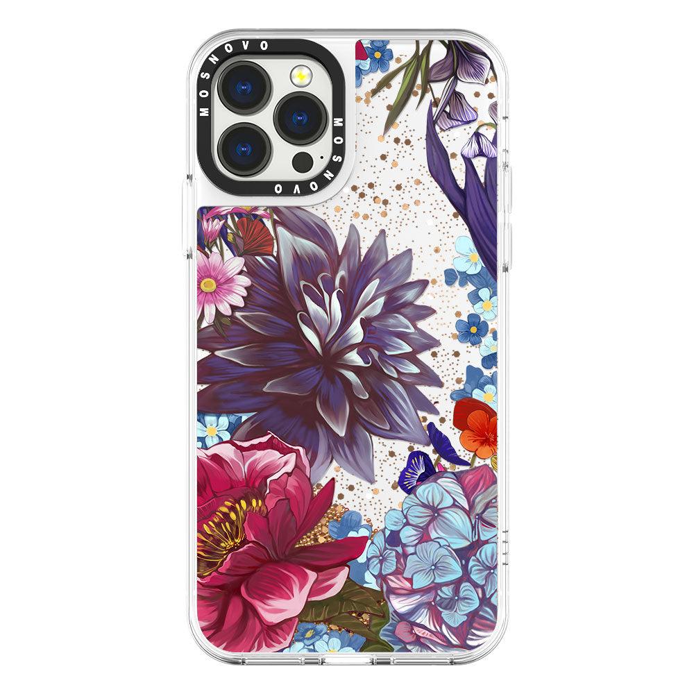 Blue Lilacs Glitter Phone Case - iPhone 13 Pro Max Case